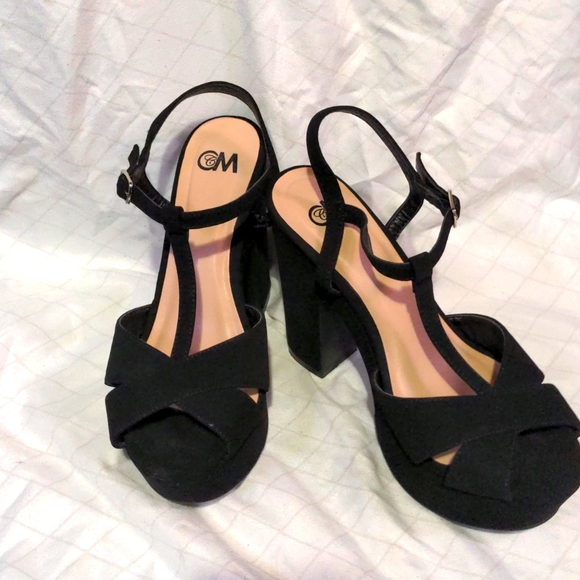 C&M Shoes - Block Heel Black Beauty